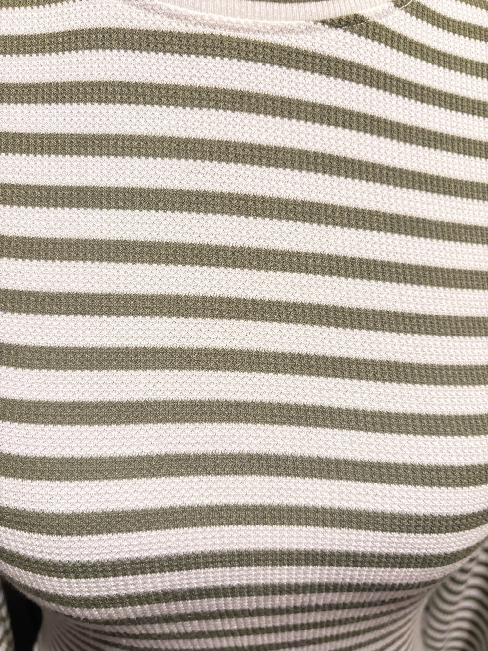 American Eagle Outfitters Olive Green & White Striped Turtleneck - Picture 3 of 4